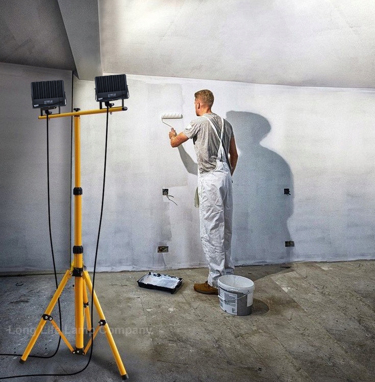 Halogen LED Statyw + Naświetlacz Budowlany 2x 50W LED 11000 lm + przewód Marka SuperLED