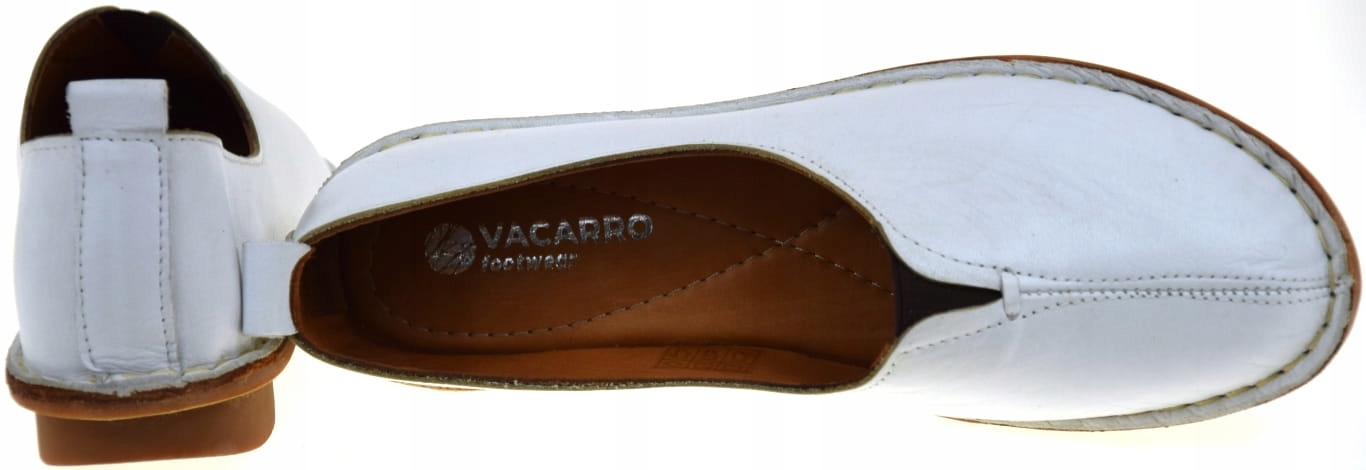 ELEGANCKIE PÓŁBUTY BIAŁE VACARRO 4118 SKÓRA NATURALNA KOMFORT + STYL R.40 Rozmiar 40