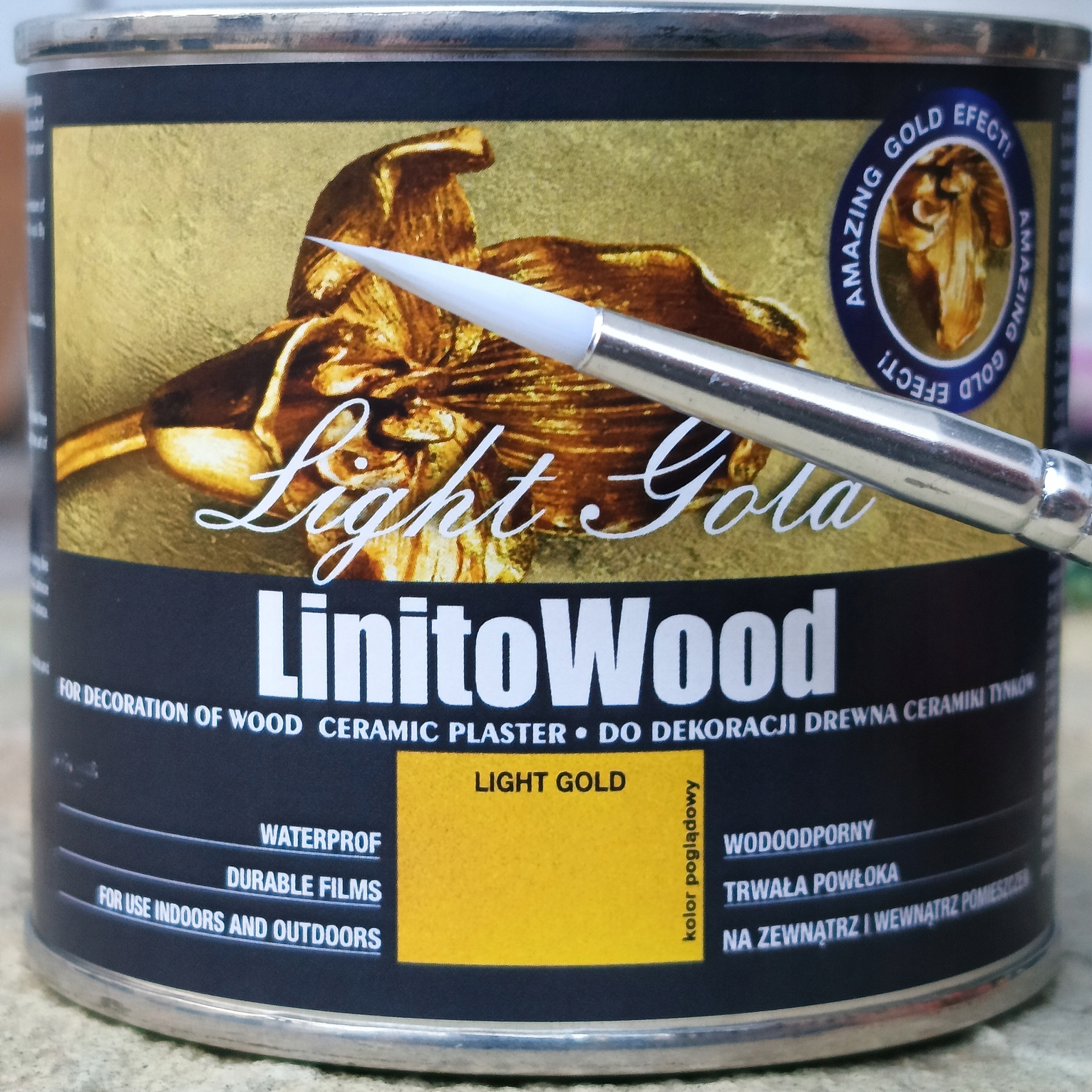 Barva Na Náhrobní Písmena Zlatá Světlá 0,2L Extra Silná Štěteček!