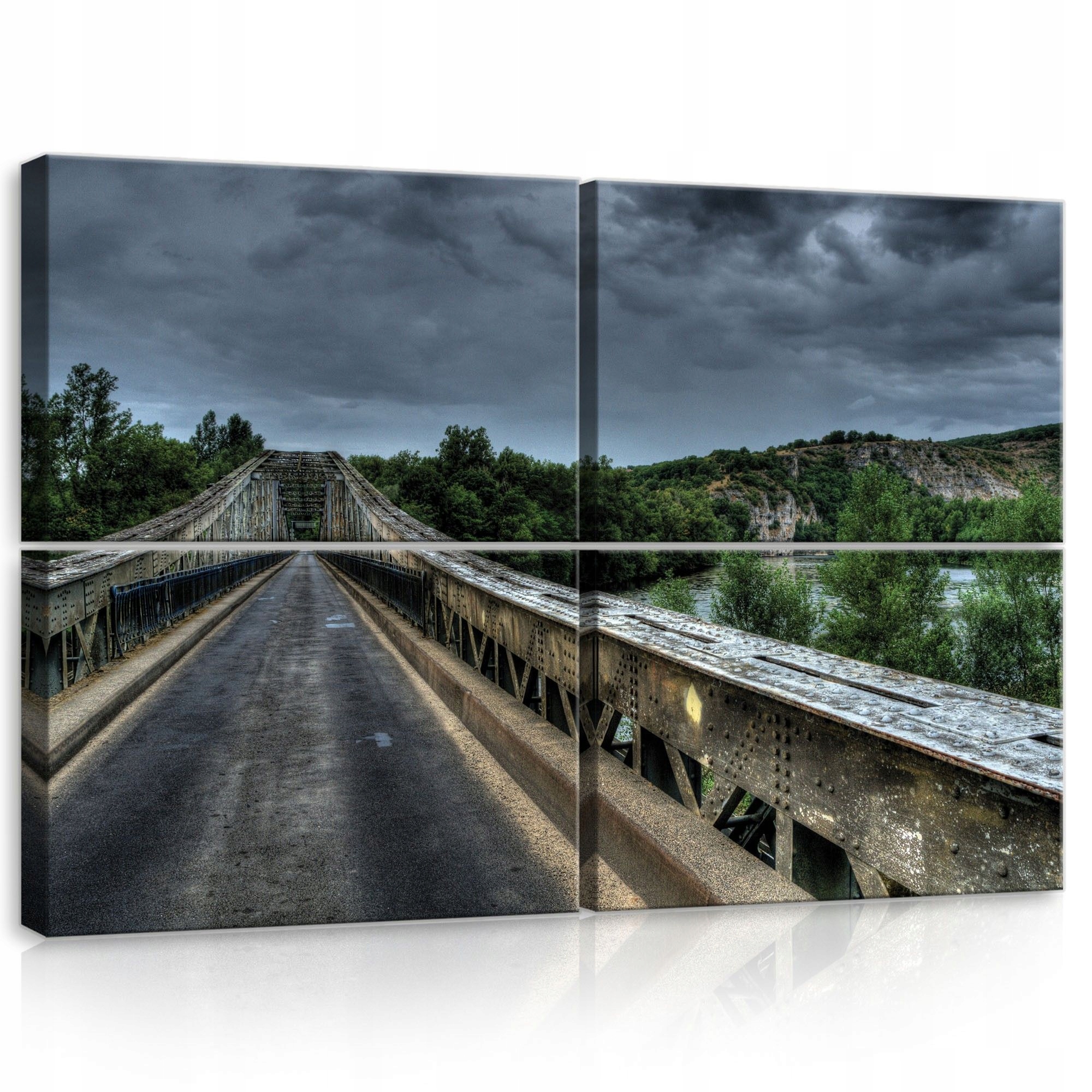 Obraz 120x80 Starý most zamračené nebo rieka krajina architektúra