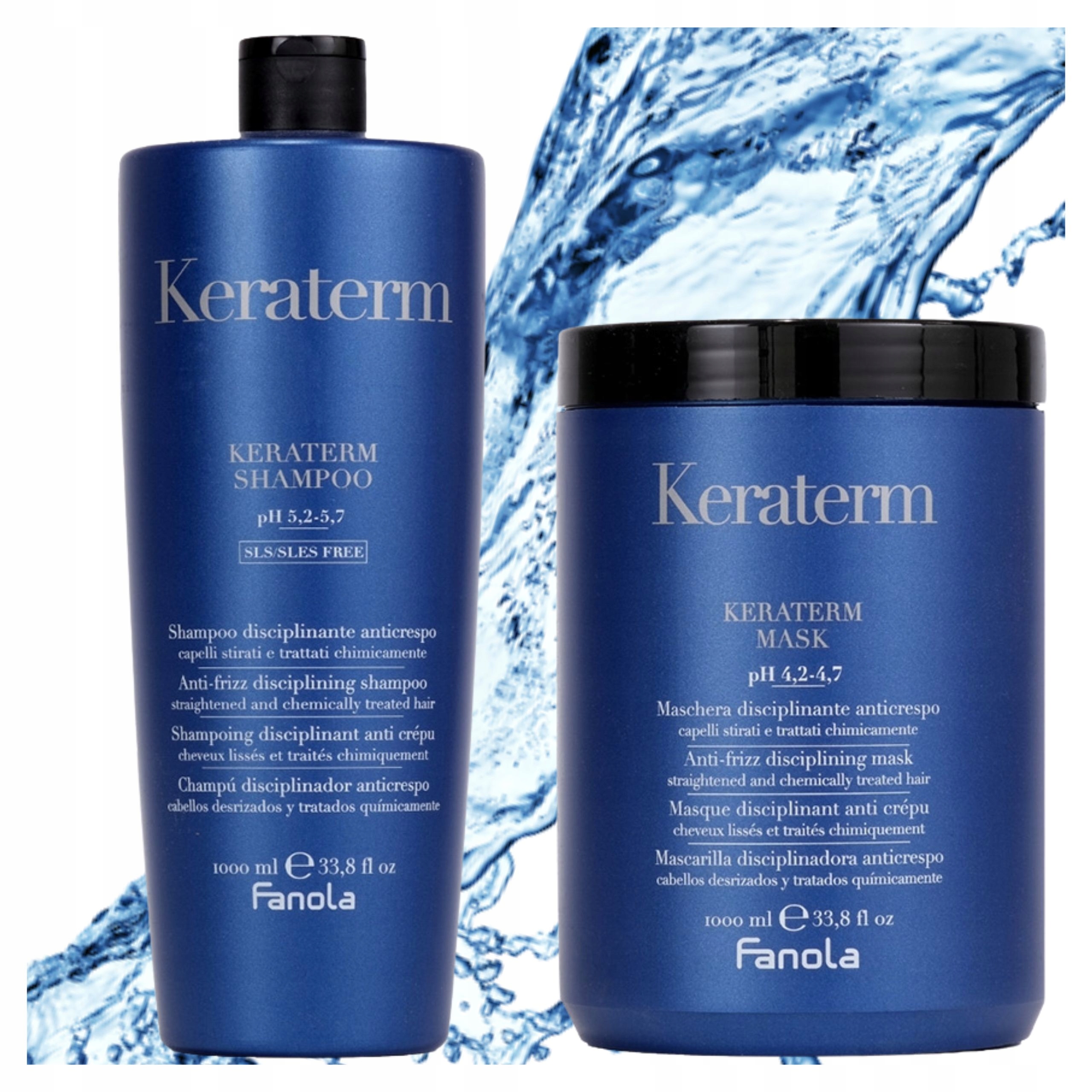 Fanola Zestaw Keraterm Szampon Maska do Włosów z Keratyną 2 x 1000 ml