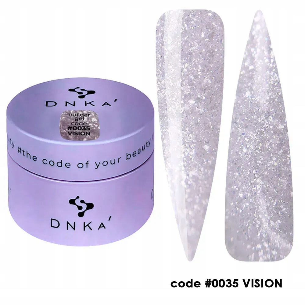 DNKa Żel Budujący Vision 0035 Liliowy Fiolet Efekt Shimmer Wytrzymały 30ml