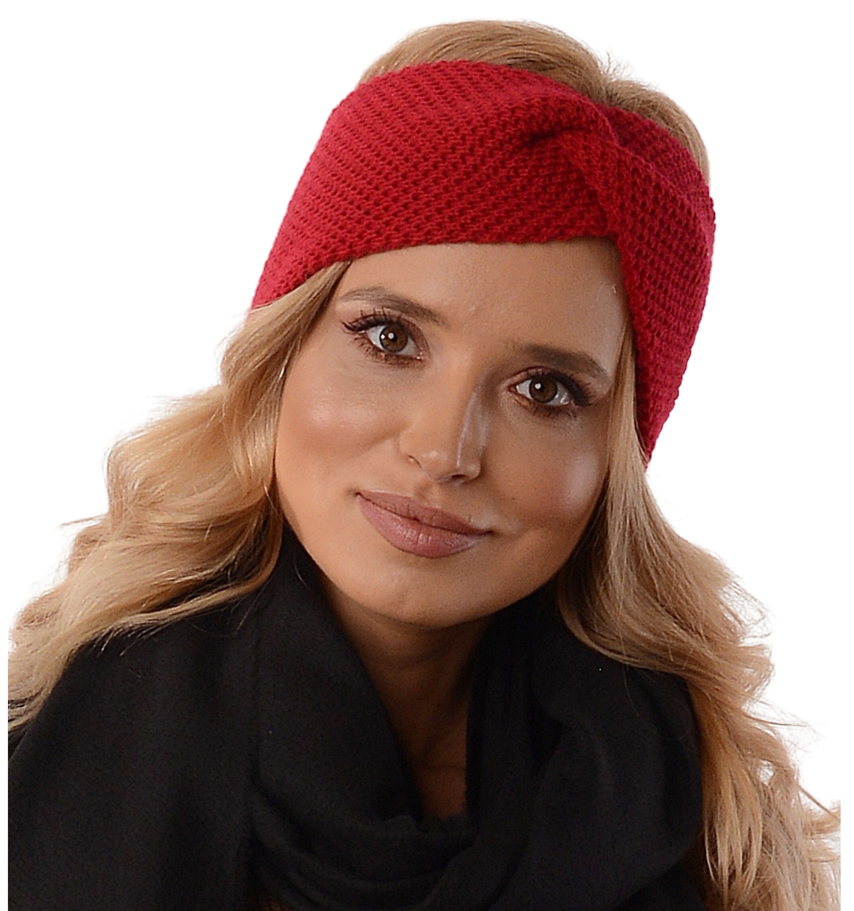 

Czerwona opaska damska Boho węzeł O3