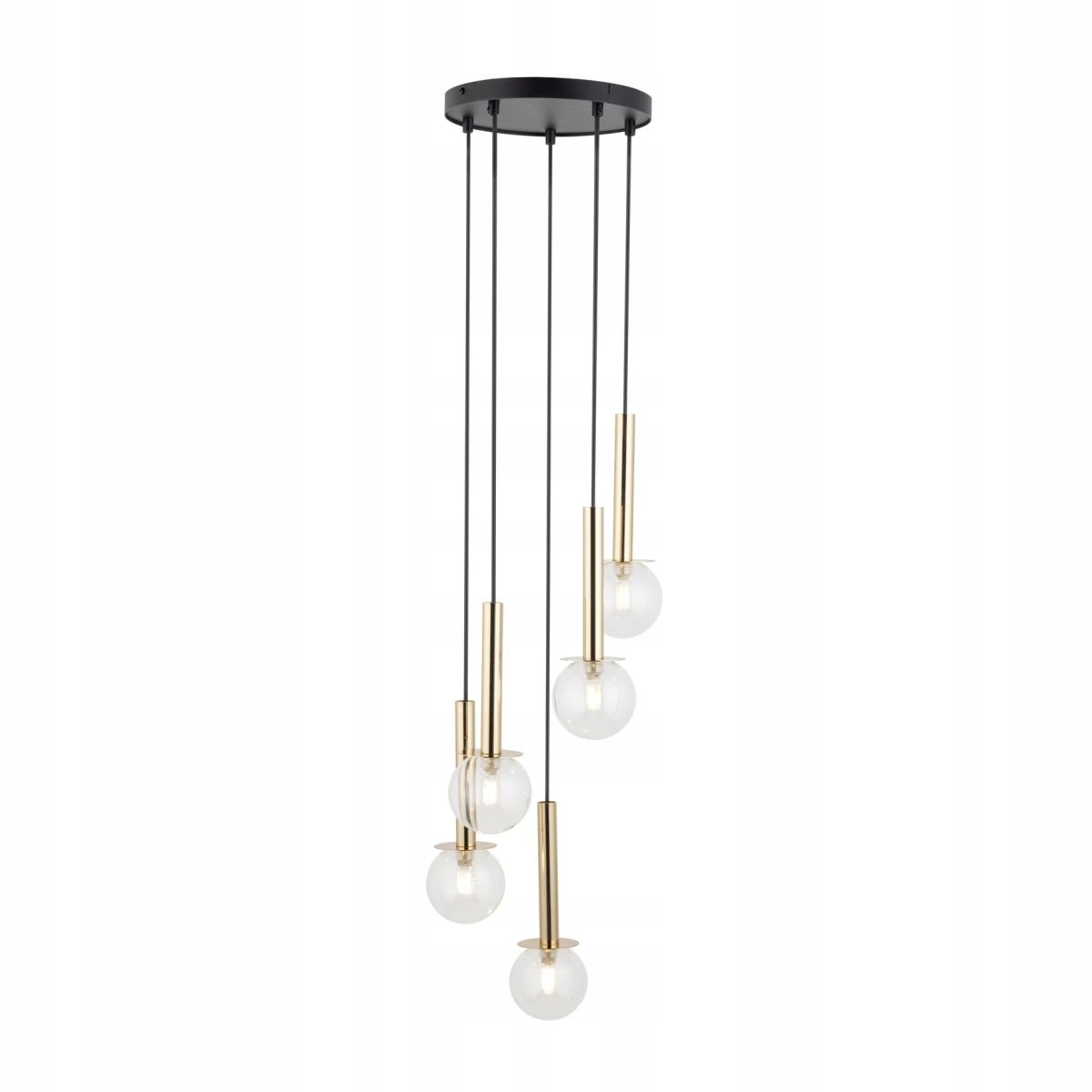 Závěsná lampa ze skleněných průhledných koulí na kruhu Daisy 5 Sigma Lighting