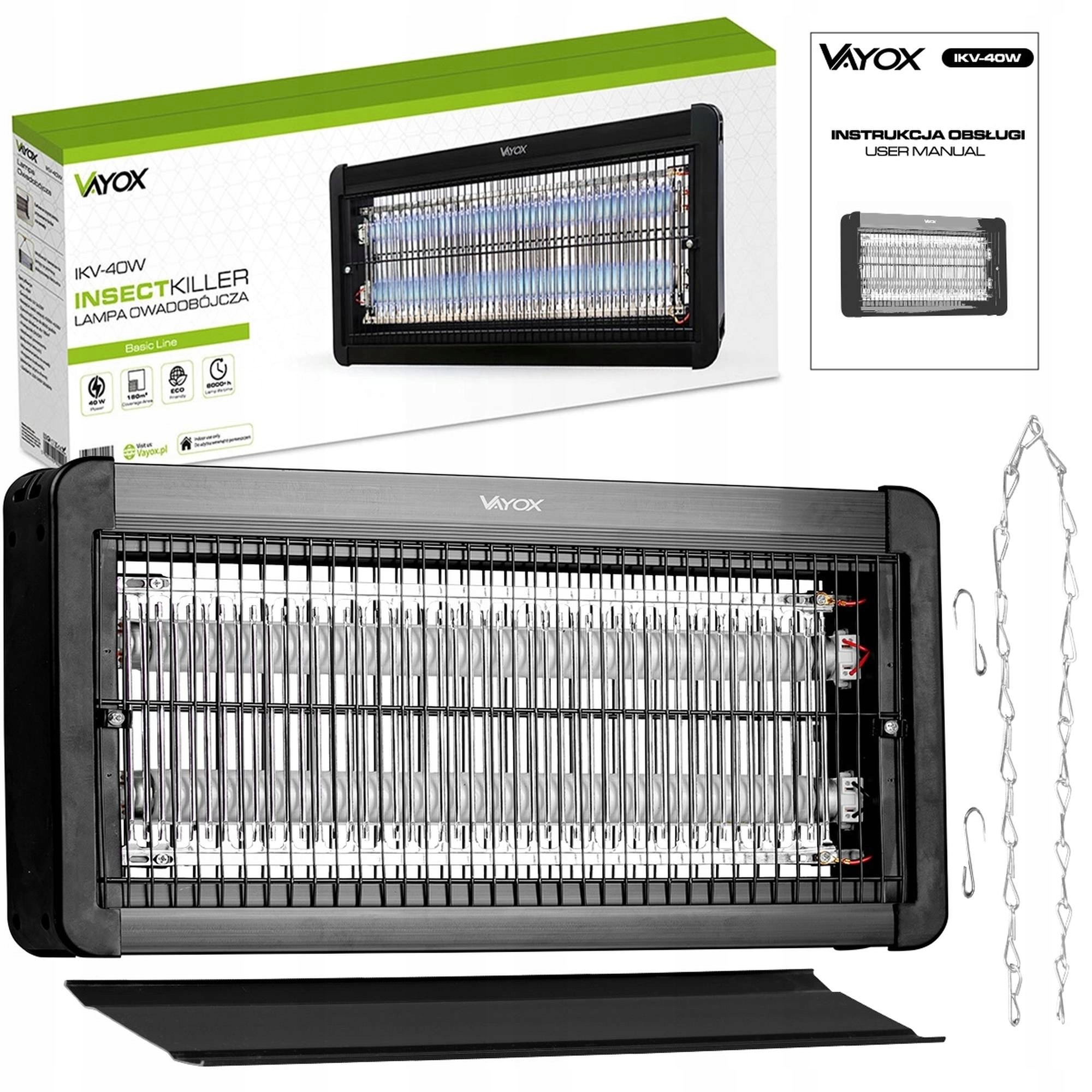 Lampa owadobójcza rażąca przeciw komarom muchom Vayox IKV-40W