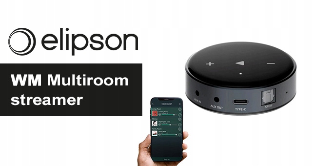 Elipson WM Multiroom Mini STRUMIENIOWY ODTWARZACZ SIECIOWY Hi-RES Kolor czarny