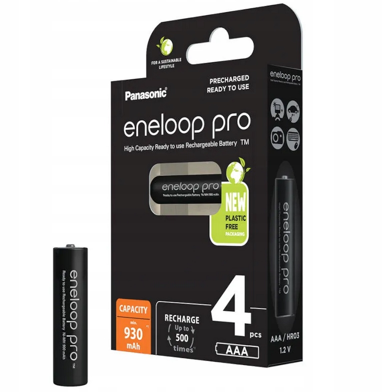 tužkové baterie nabíjecí baterie Panasonic Eneloop Pro Aaa 930mAH s tenkými prsty, 4 ks