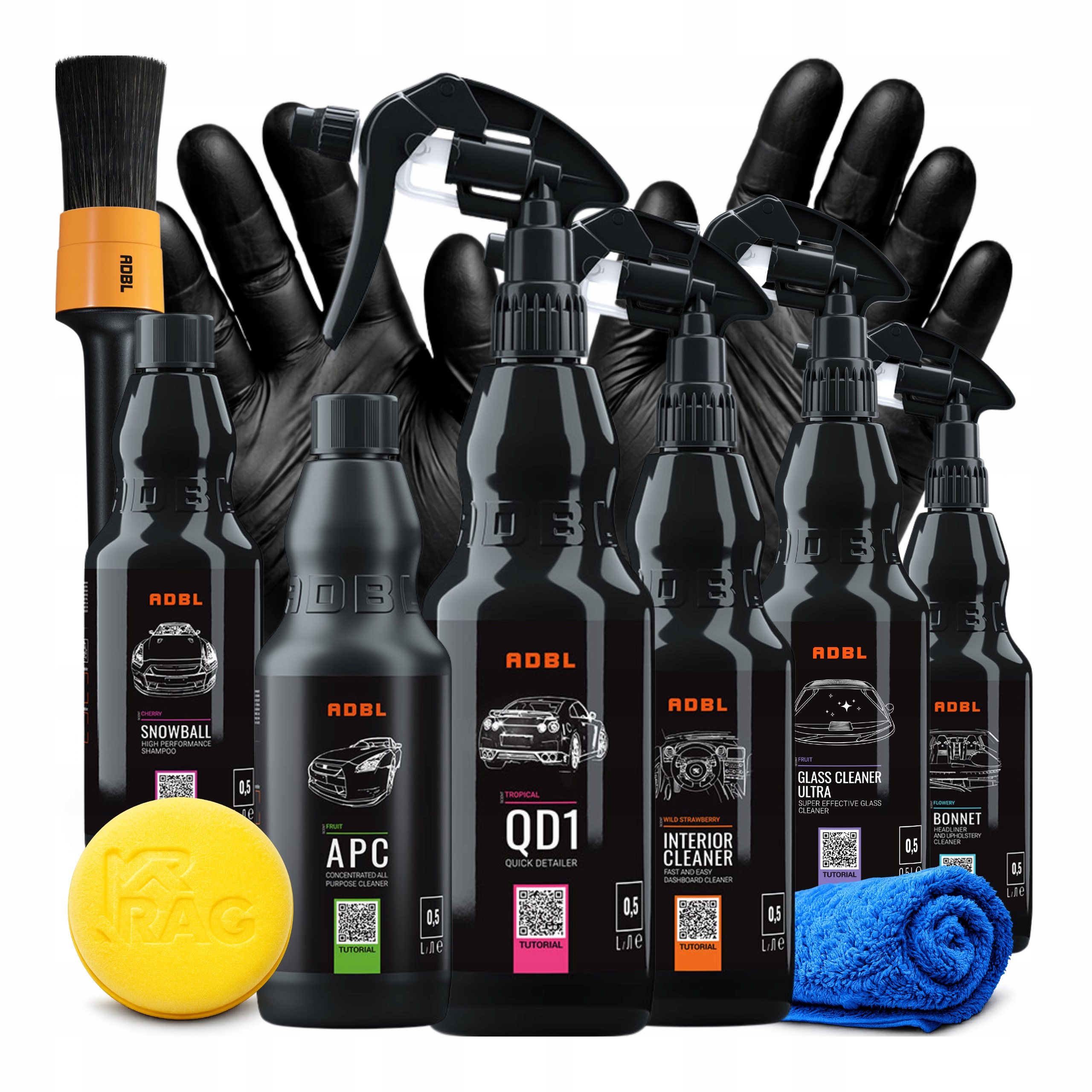 Adbl Velká Sada Auto Kosmetiky Pro Čištění Auta Aplikátor Z Mikrovlákna
