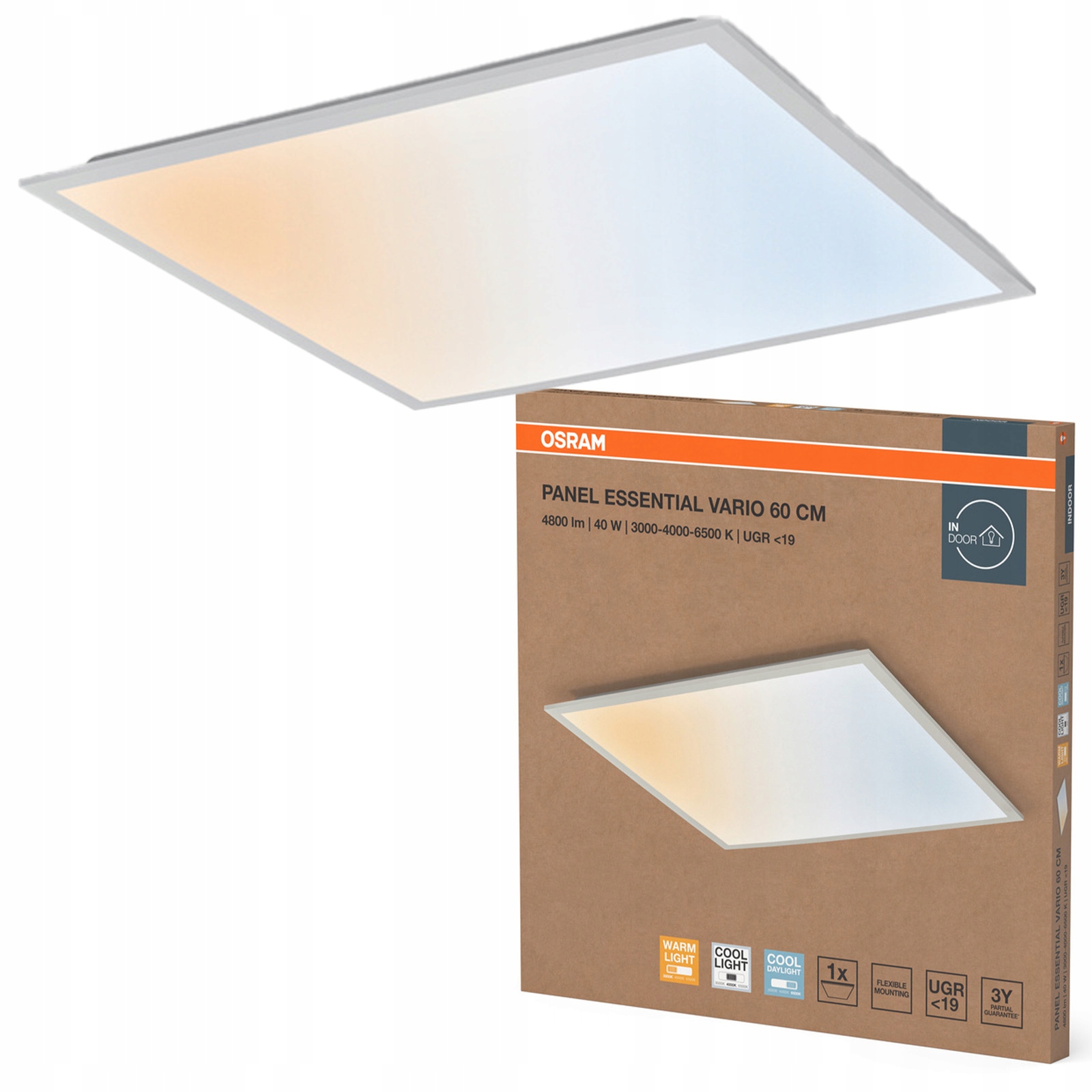Led panel Zapuštěné svítidlo Kaseton 40W 3600lm Cct 60x60 cmEssential Osram