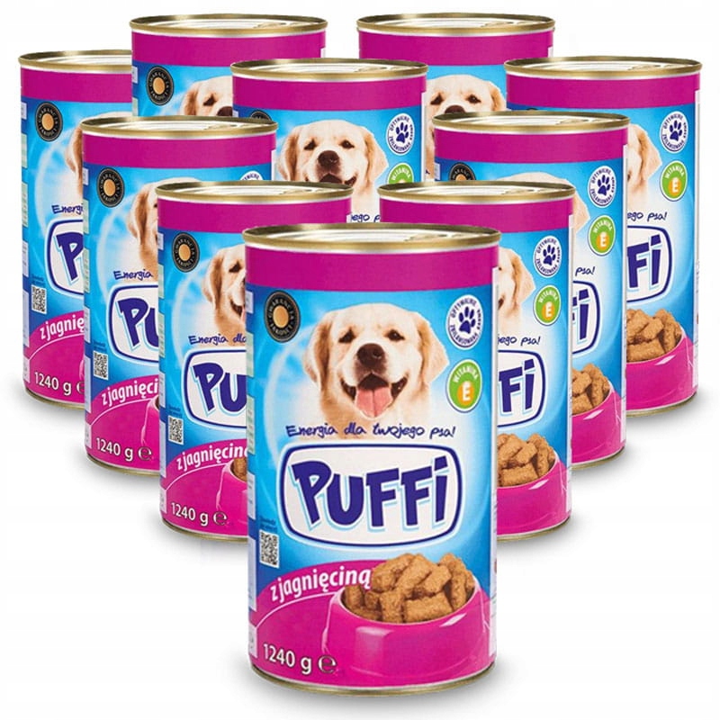 Levně Vlhké Krmivo Pro Psy 10 x 1240 g Puffi Jehněčí