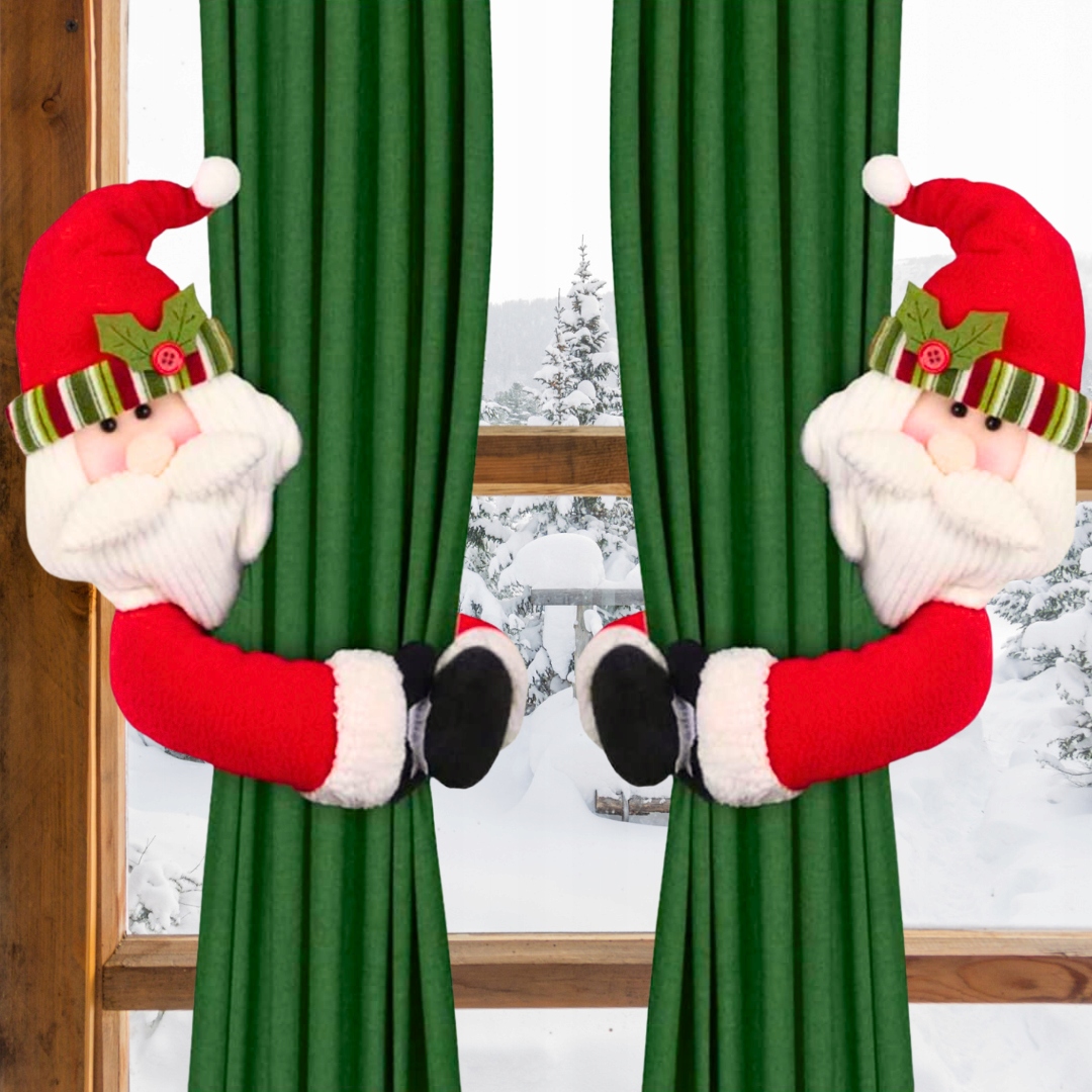 2X ŚWIĄTECZNA ZAPINKA KLIPS DO FIRAN OPASKA DO ZASŁON MIKOŁAJ BAŁWAN OZDOBA Marka Stylizer