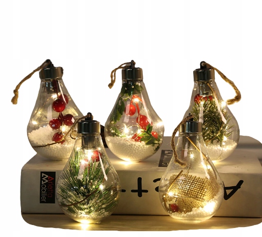 ŻARÓWKA LEDOWA GIFT OZDOBA NA ŚWIĘTA KULA ŚNIEŻNA