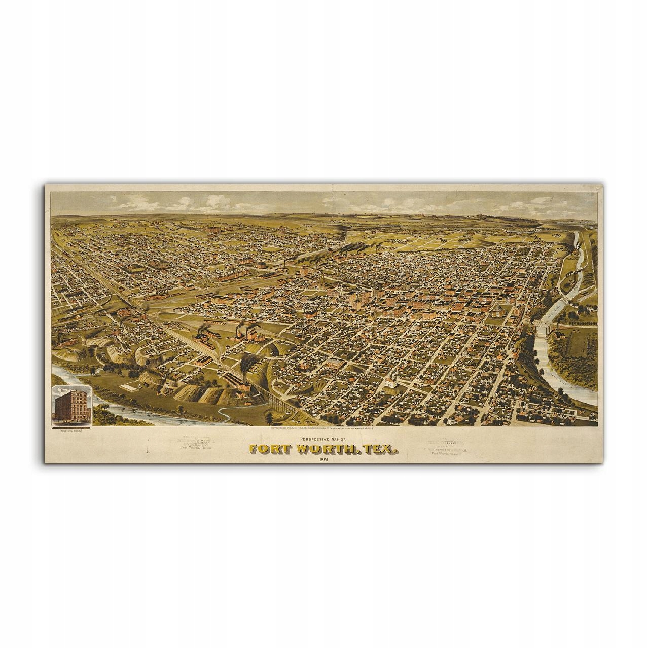 

Obraz akryl 120x60 z nadrukiem Mapa Texas Vintage