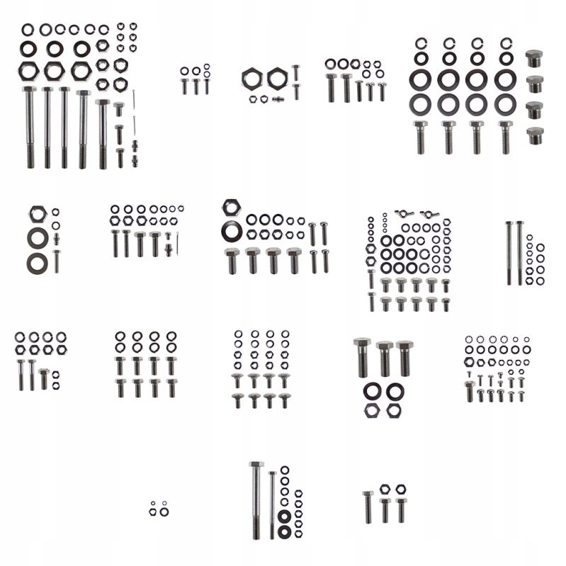 Sada skrutiek karosérie a zavesenia Veľká sada Mz ES175/1 ES250/1 Nerezová