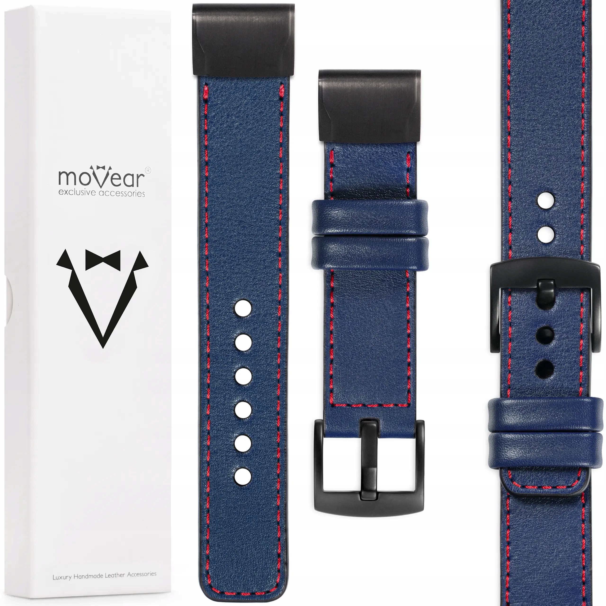 Pásek pro Garmin Fenix 8X 7X 6X 5X 3 Epix kožený Movear