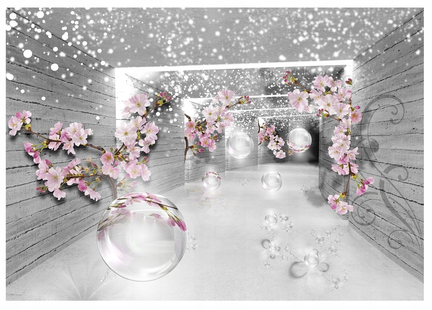 

Fototapeta 3D Optyczna Tunel Kwiaty Vinyl 254x184