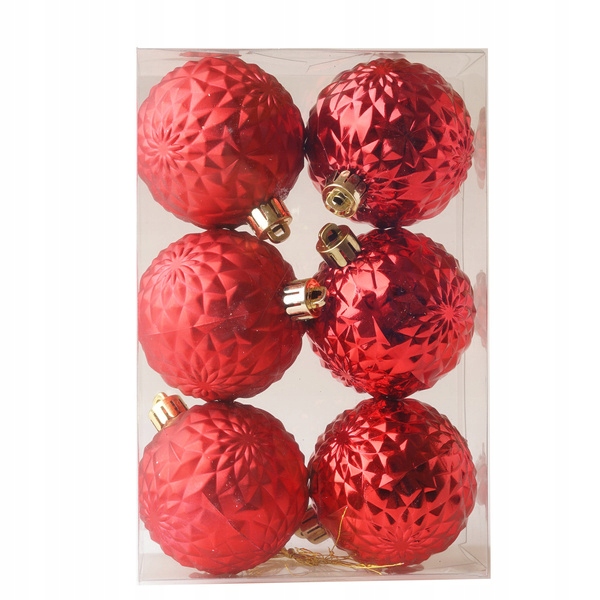

Zestaw 6 czerwonych bombek matowych i błyszczących