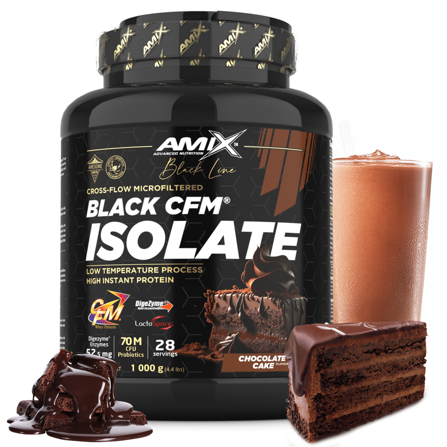 Proteinový izolát Wpi Cfm doplněk stravy 1 kg příchuť čokoládový koláč