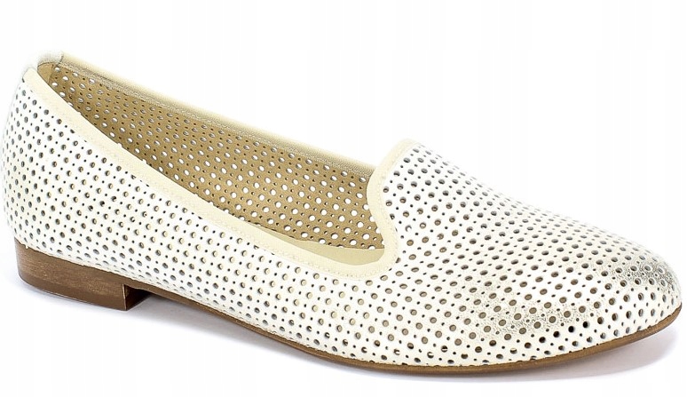 Fabio Fabrizi 718 Balerina Platyna Ażur/Skóra r.36