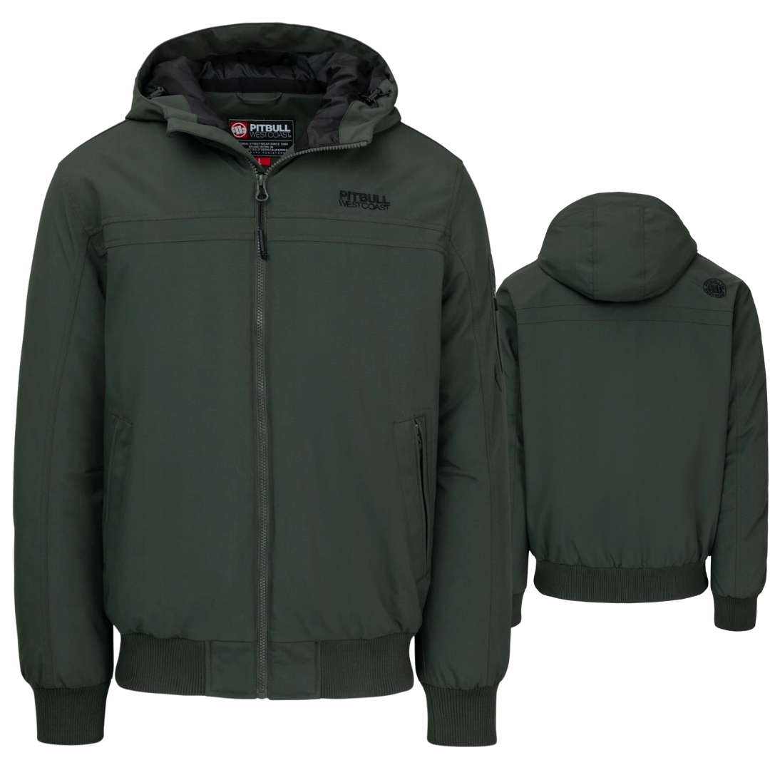 Pitbull West Coast Pánská Zimní Bunda S Kapucí Balboa II Zelená S