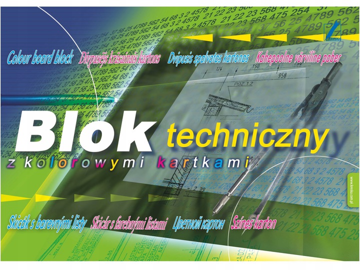 

Blok techniczny A4, kolorowy,10 kart Kreska