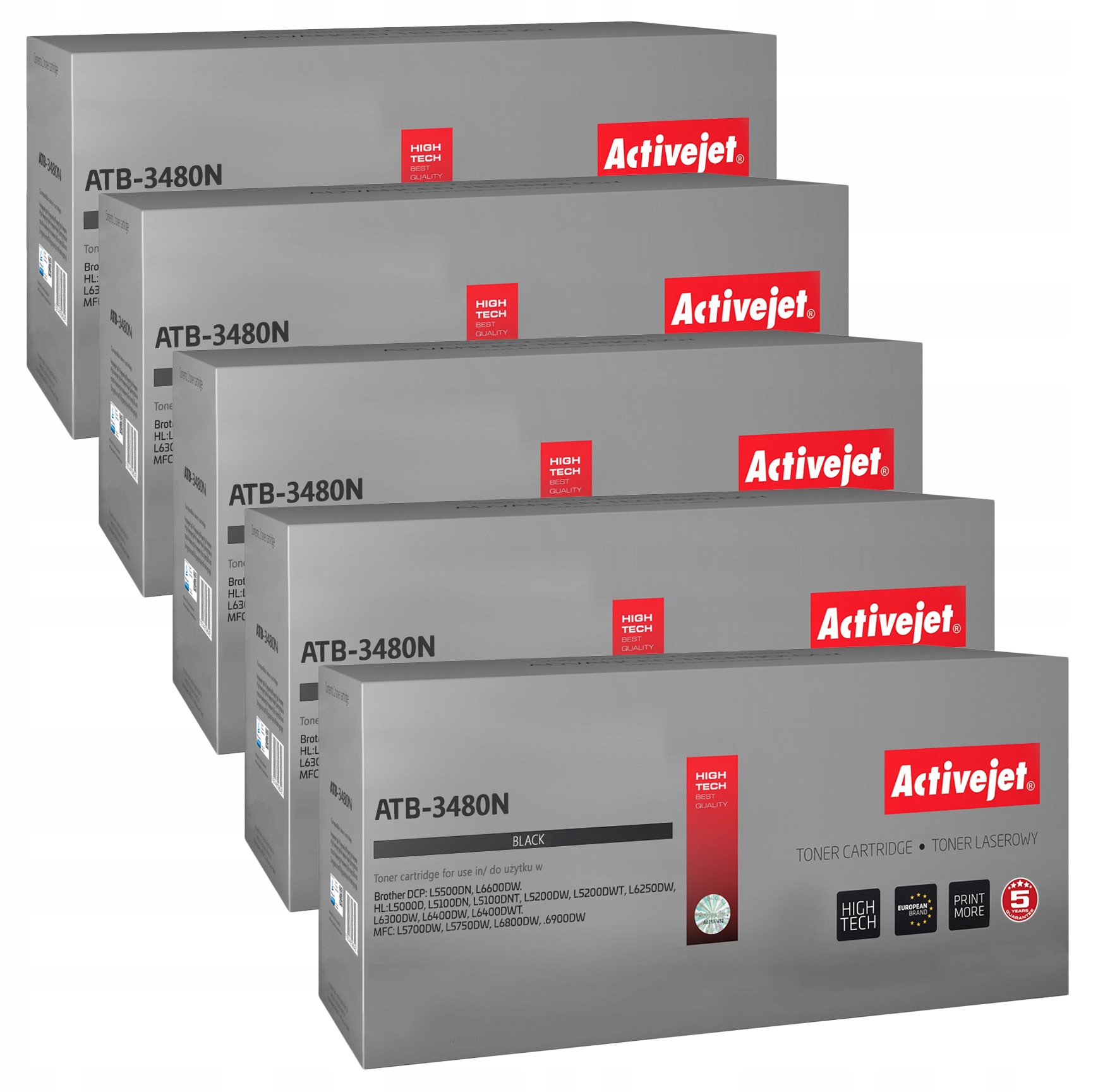 

5X Activejet do Brother TN3480 DCP-L5500 HL-L5000