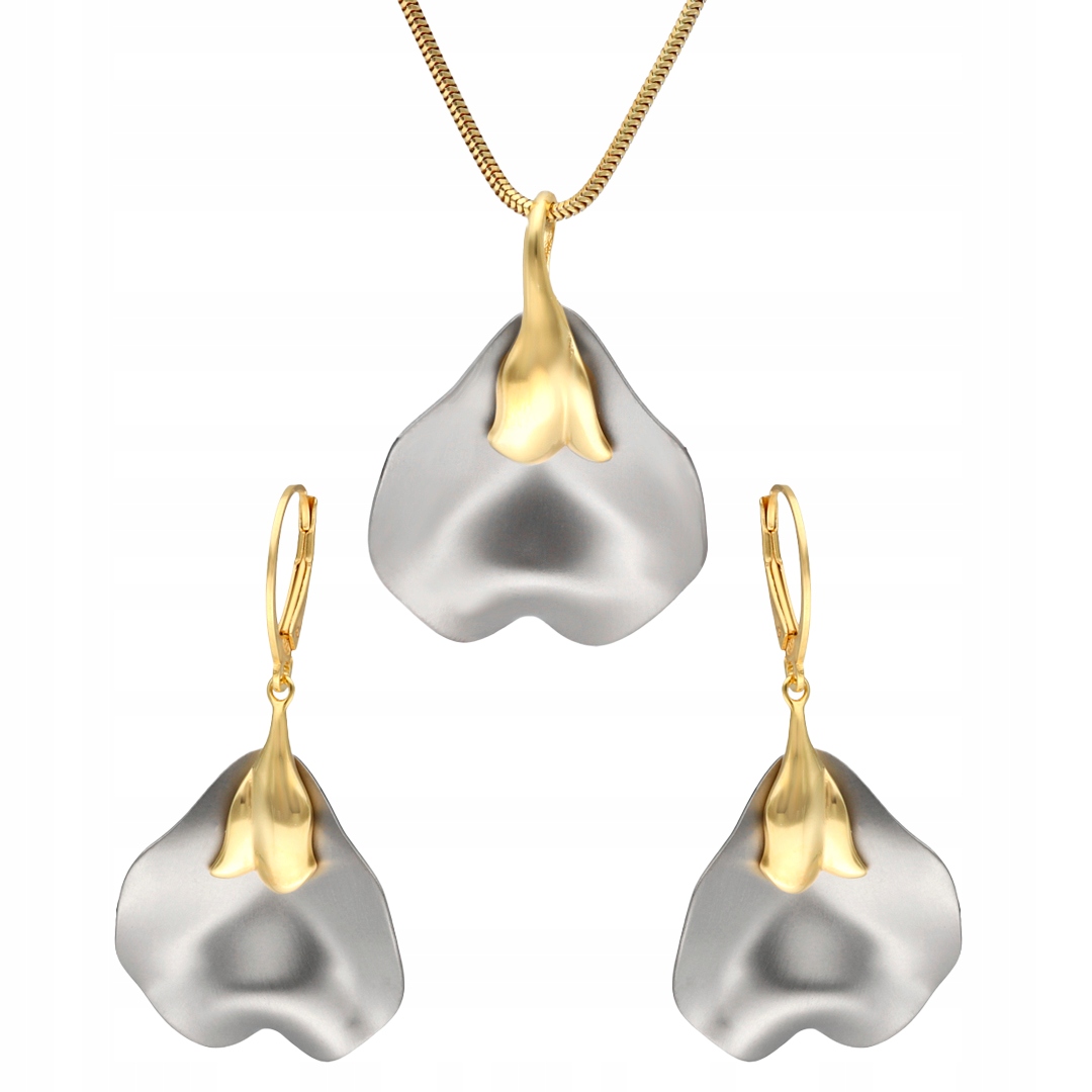 Sada květů stříbrný titan stříbro pozlacená