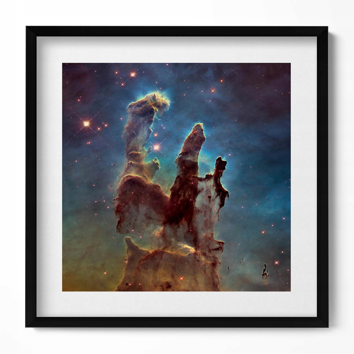 Dekorativní nástěnný obraz v rámu s loftovou grafikou Fotografie Nasa kosmos 50x50 cm