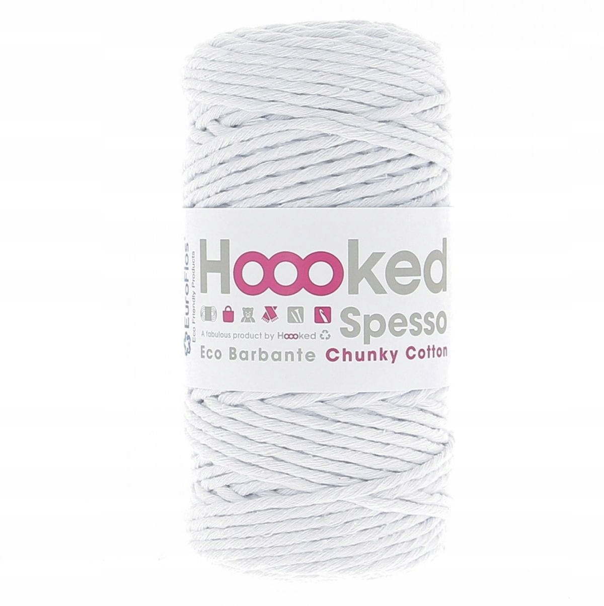 sznurek skręcany Hoooked Spesso 5mm biały