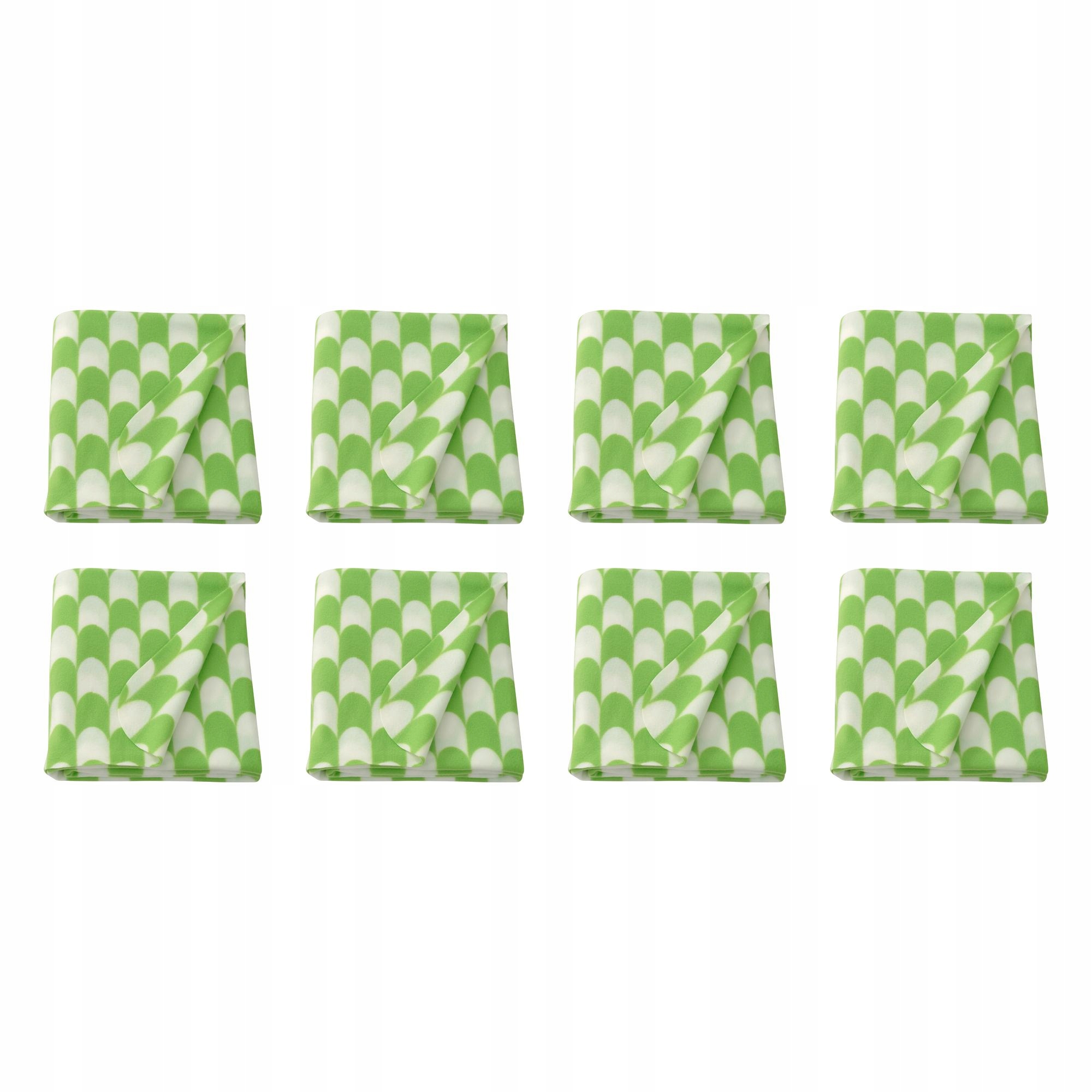 8 ks Pléd Bruksvara zelený bílý 120 x 160 cm měkký a lehký