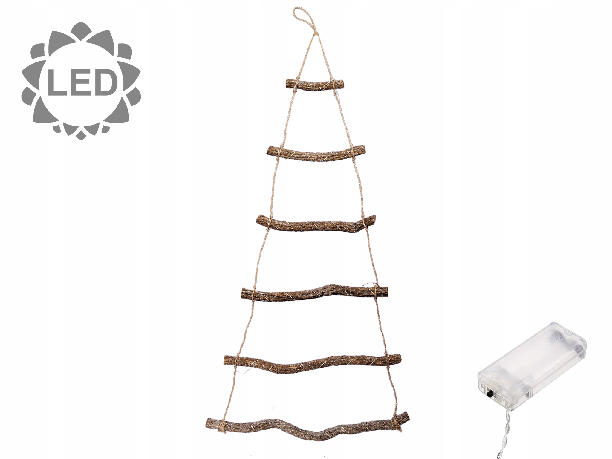 FIGURKA CHOINKA DREWNIANA LED DEKORACJA ŚWIĄTECZNA NA PREZENT ŚCIANĘ DRZWI Kod producenta OZDOBA NA STROIK POD CHOINKĘ BOŻE NARODZENIE