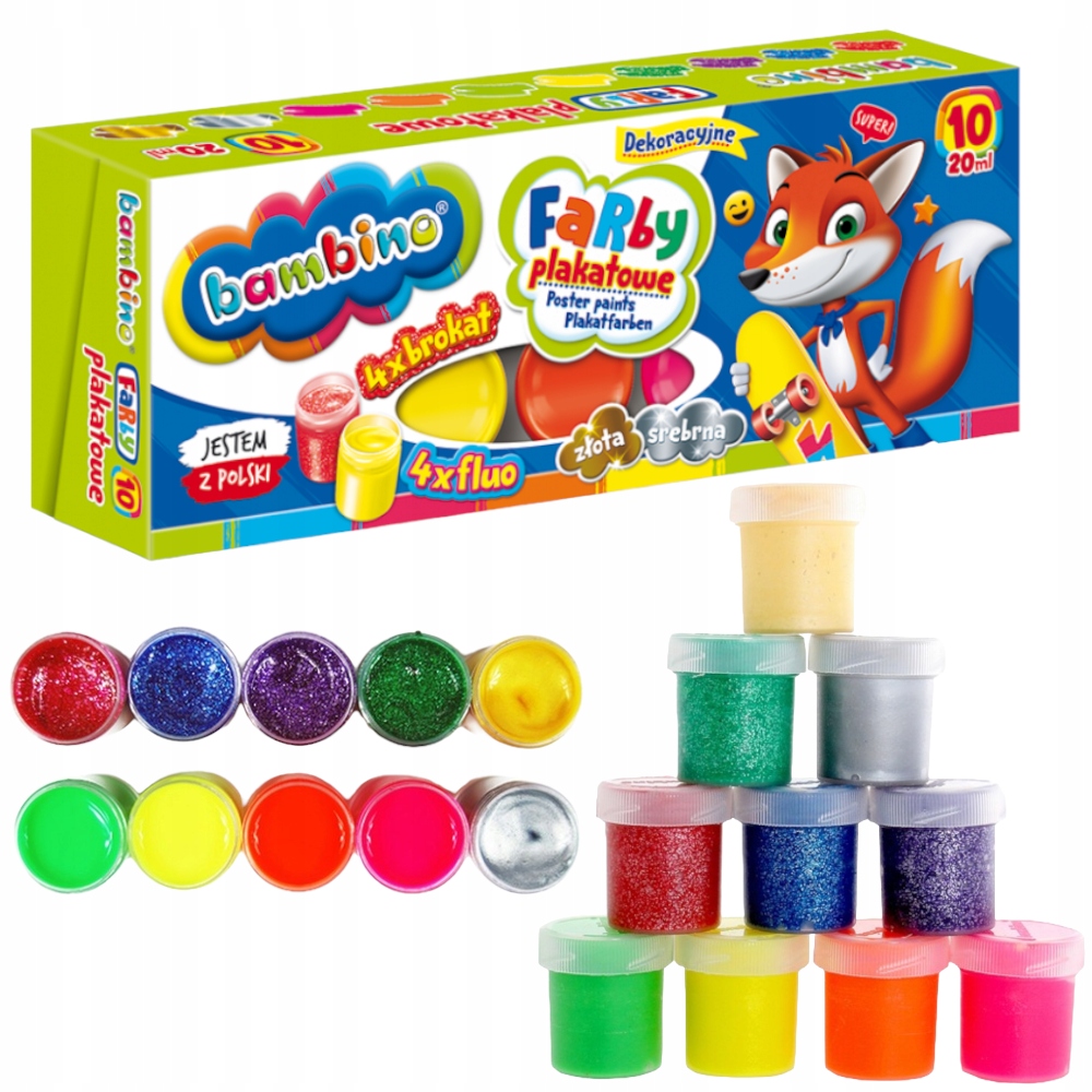 

Farby plakatowe dekoracyjne Bambino,