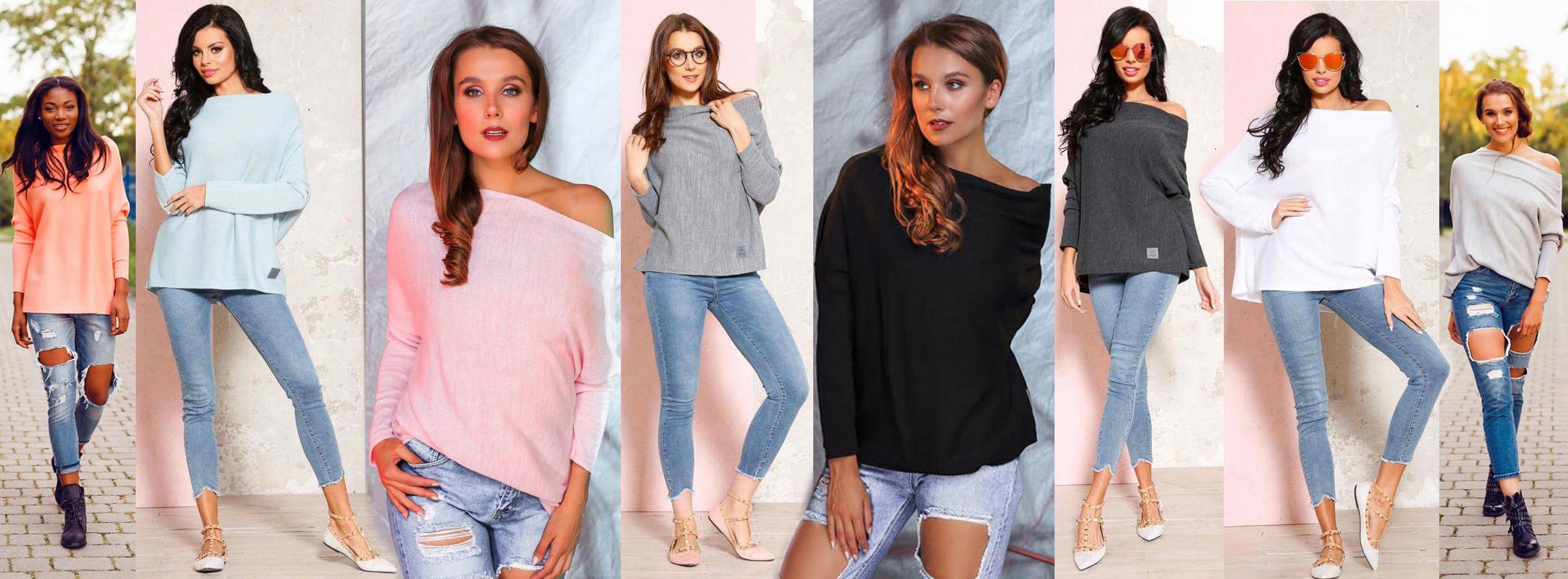 

Sweterek Oversize Tunika Sweter Wool Odkryte Ramię