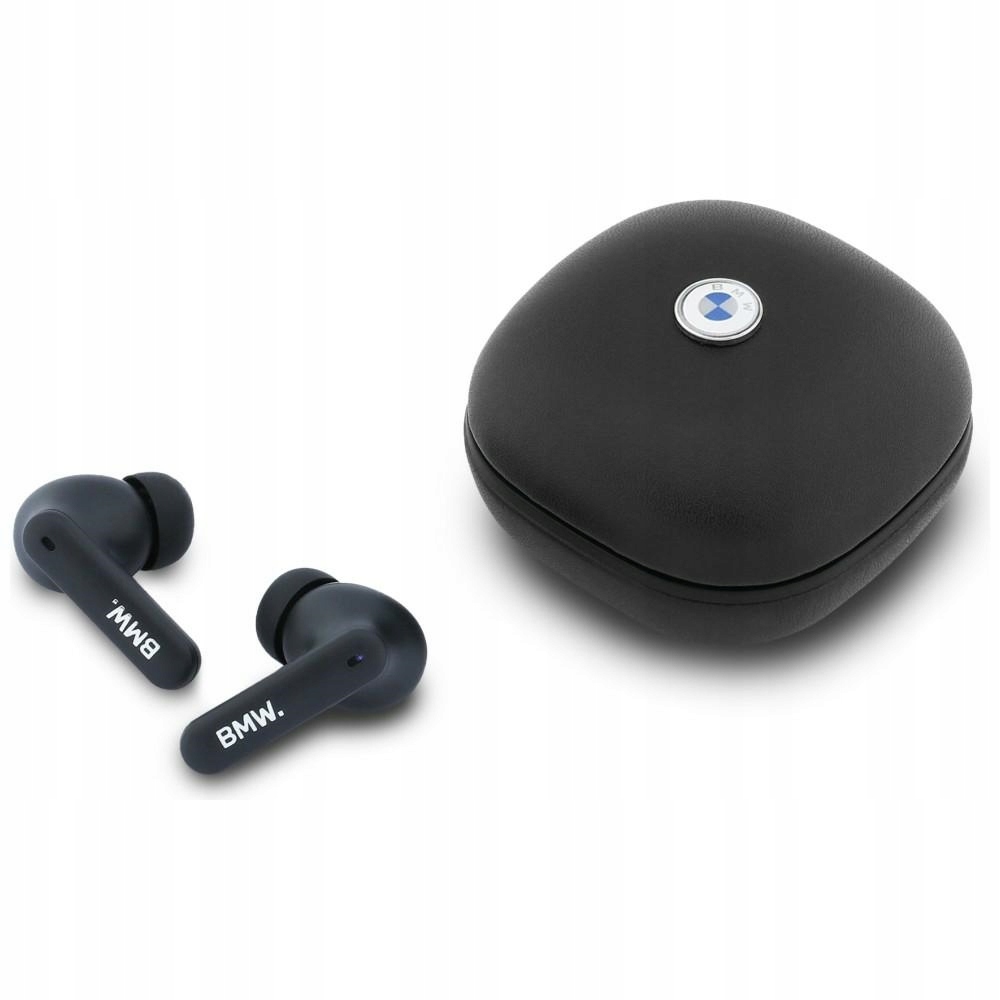 Bluetooth sluchátka Tws Bmw Leather Metal Logo Enc černá