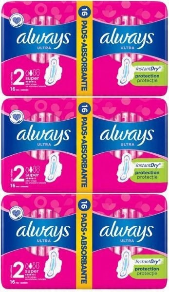 

Podpaski Always Ultra Plus 16 sztuk x 3
