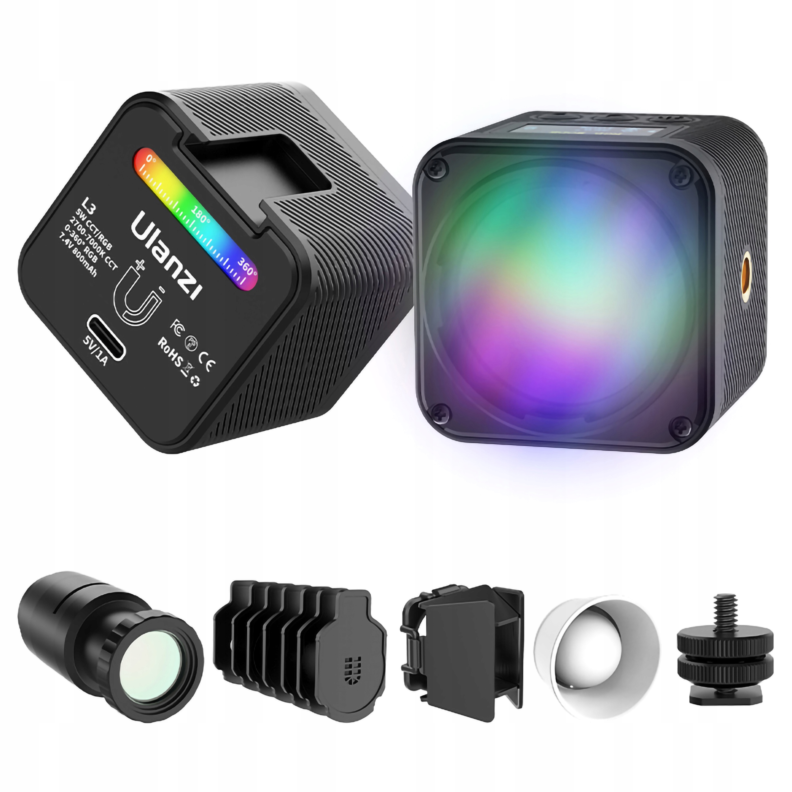 Kompaktní video Led lampa Ulanzi L3 Rgb Cob 5W projektor Gobo s filtry