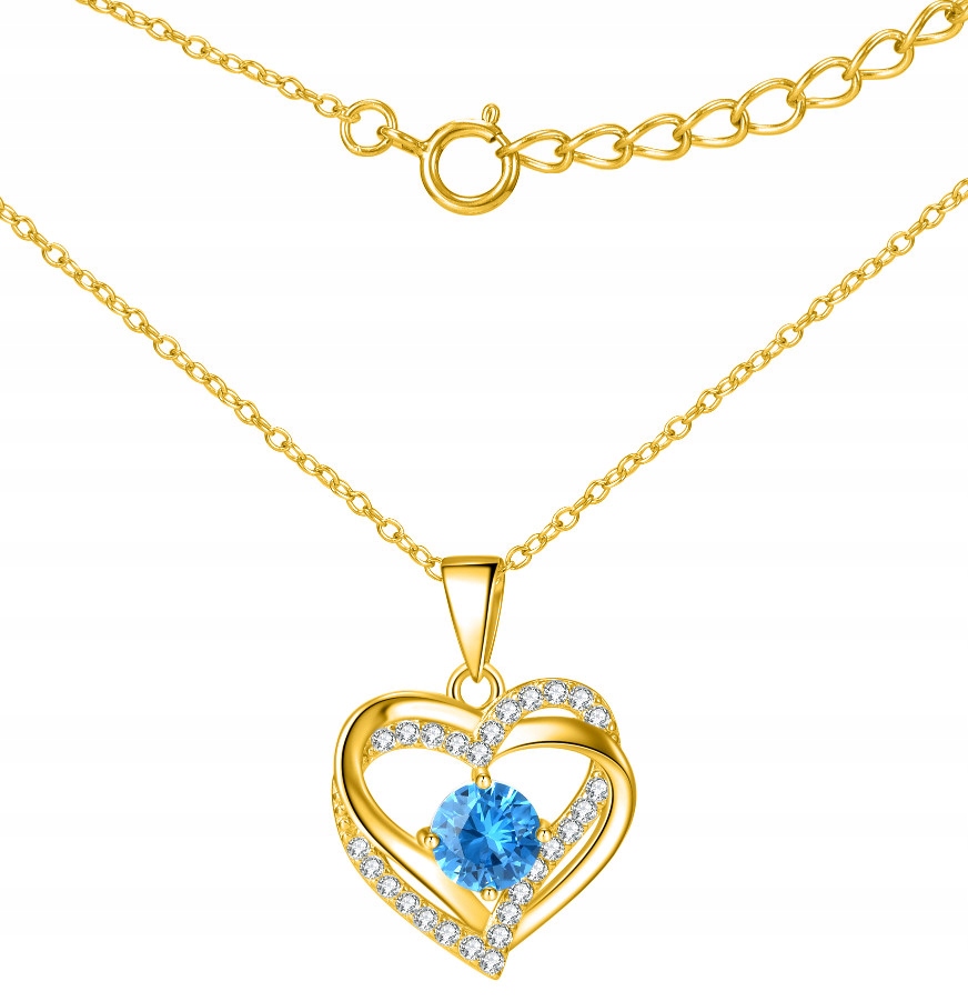 Stříbrný dámský náhrdelník řetízek stříbro pozlacené srdce ryzosti 925