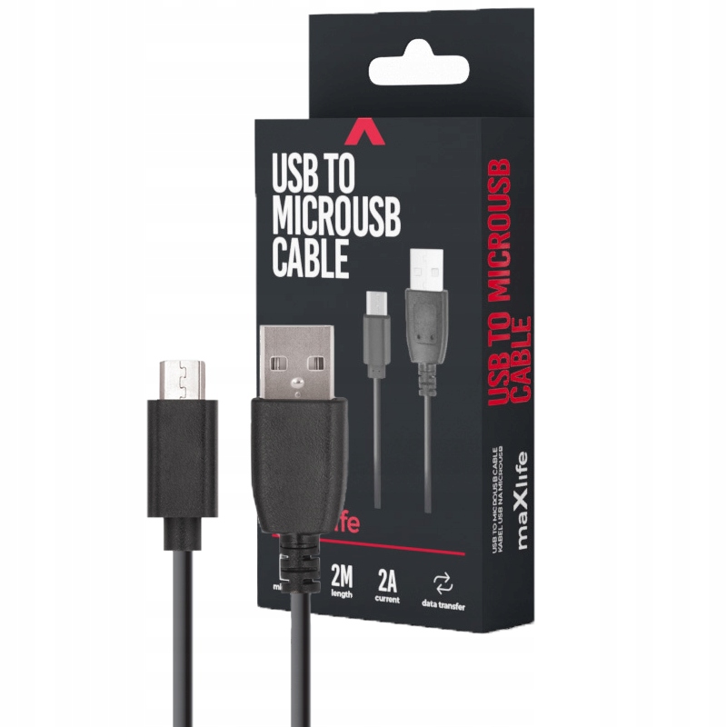 

Maxlife Kabel Ładowarka 2A 2m Usb do Micro Usb