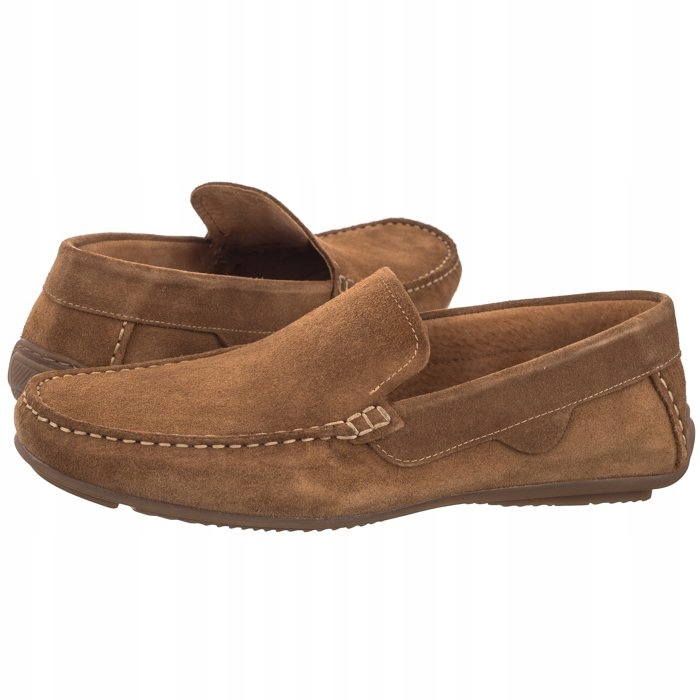 Boty Mokasíny Pánské Semišové Ryłko Rudé IPAR14 Hnědé