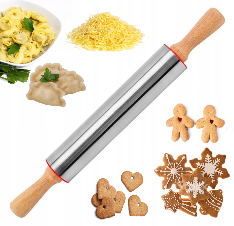 

Stalowy Wałek Kuchenny Do Ciasta Obrotowy 38CM