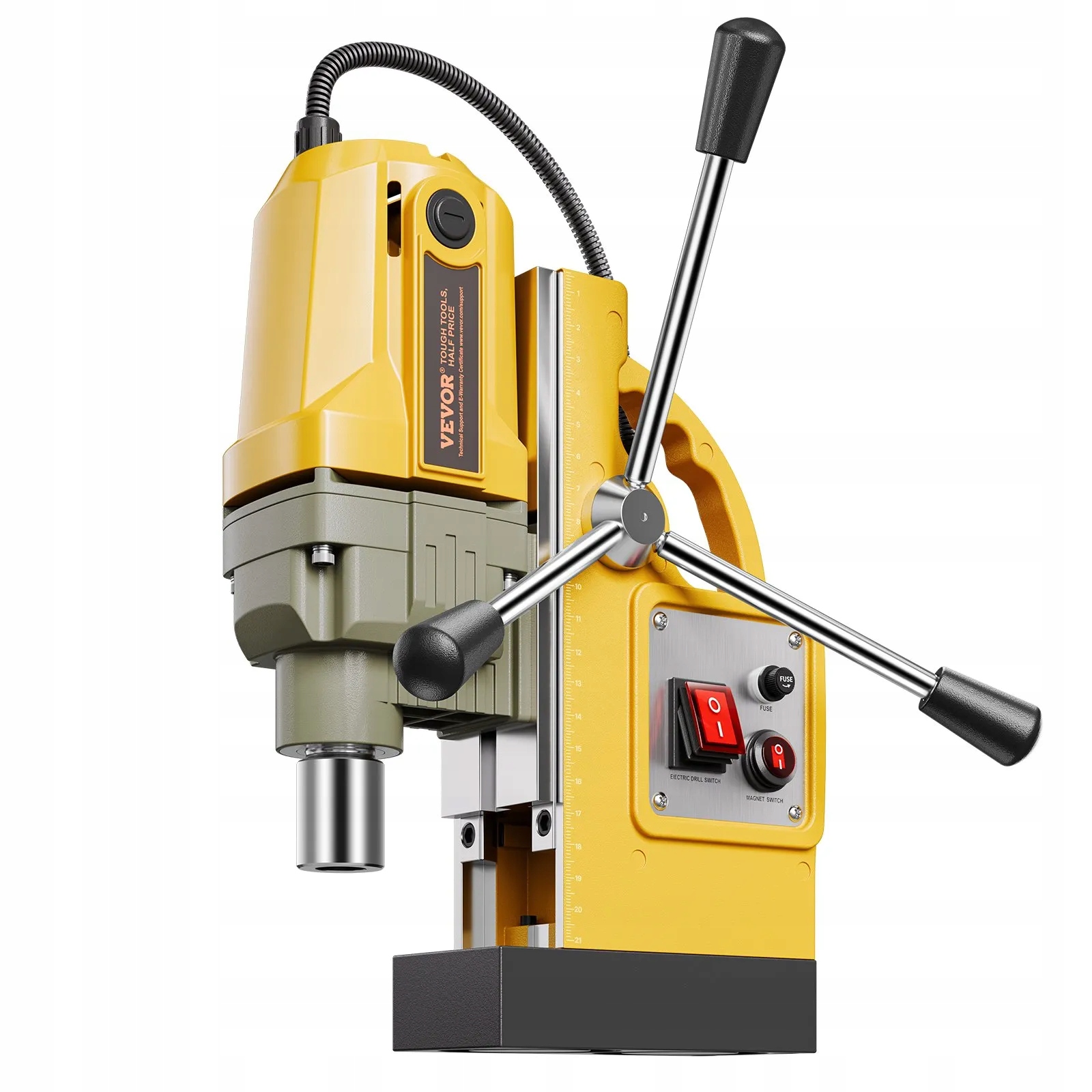 Magnetická stolová vŕtačka 1400 W 40 mm korunka 12500 N vrtáky 3-16 mm