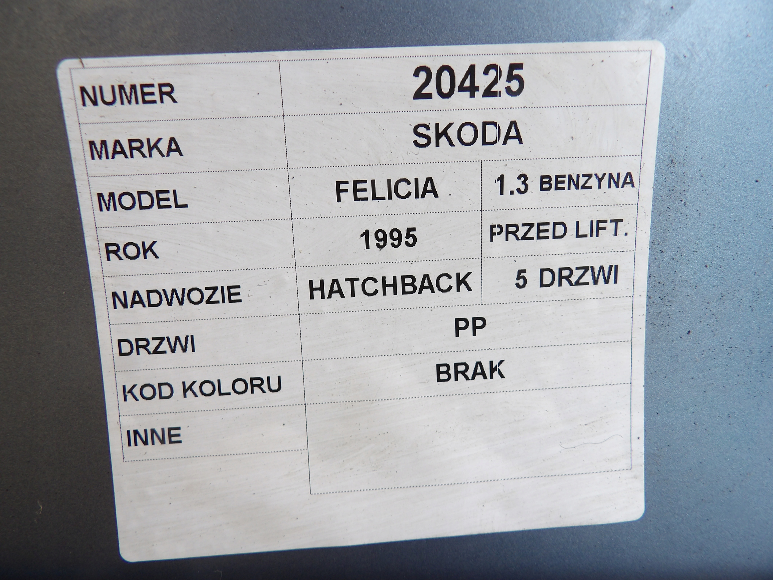 Skoda Felicia door front right HB 5D