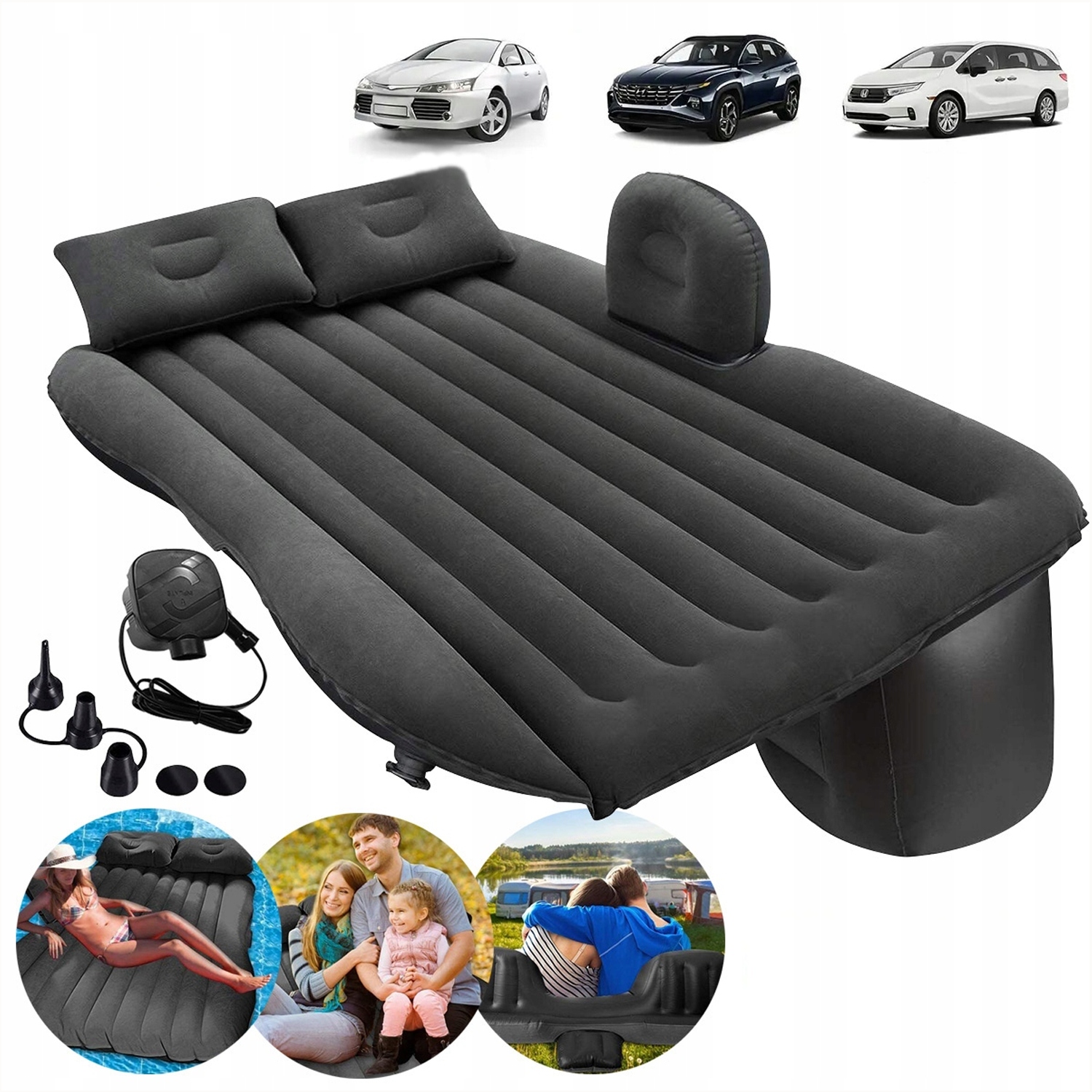 Łóżko Samochodowe Tylne Składane Czarne Dla 5 Osób