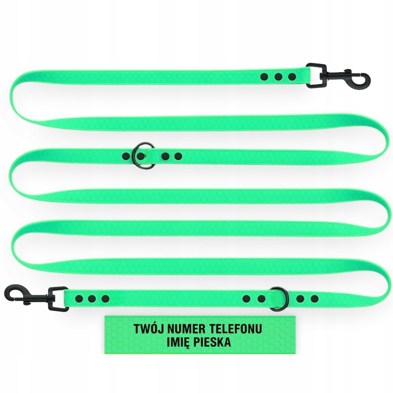 Vodítko Nastavitelná, Přepínatelná, Voděodolná, Měkká, Biothane Pvc 5M 16MM