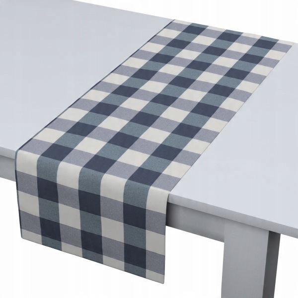 

Dekoria Bieżnik granatowo biała kratka 40x130