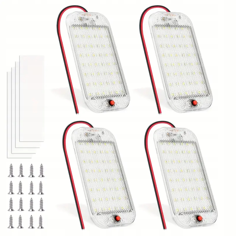 4× LAMPKA LED DO WNĘTRZA SAMOCHODU 48LED 12V-85V 5W DO BAGAŻNIKA BIAŁY