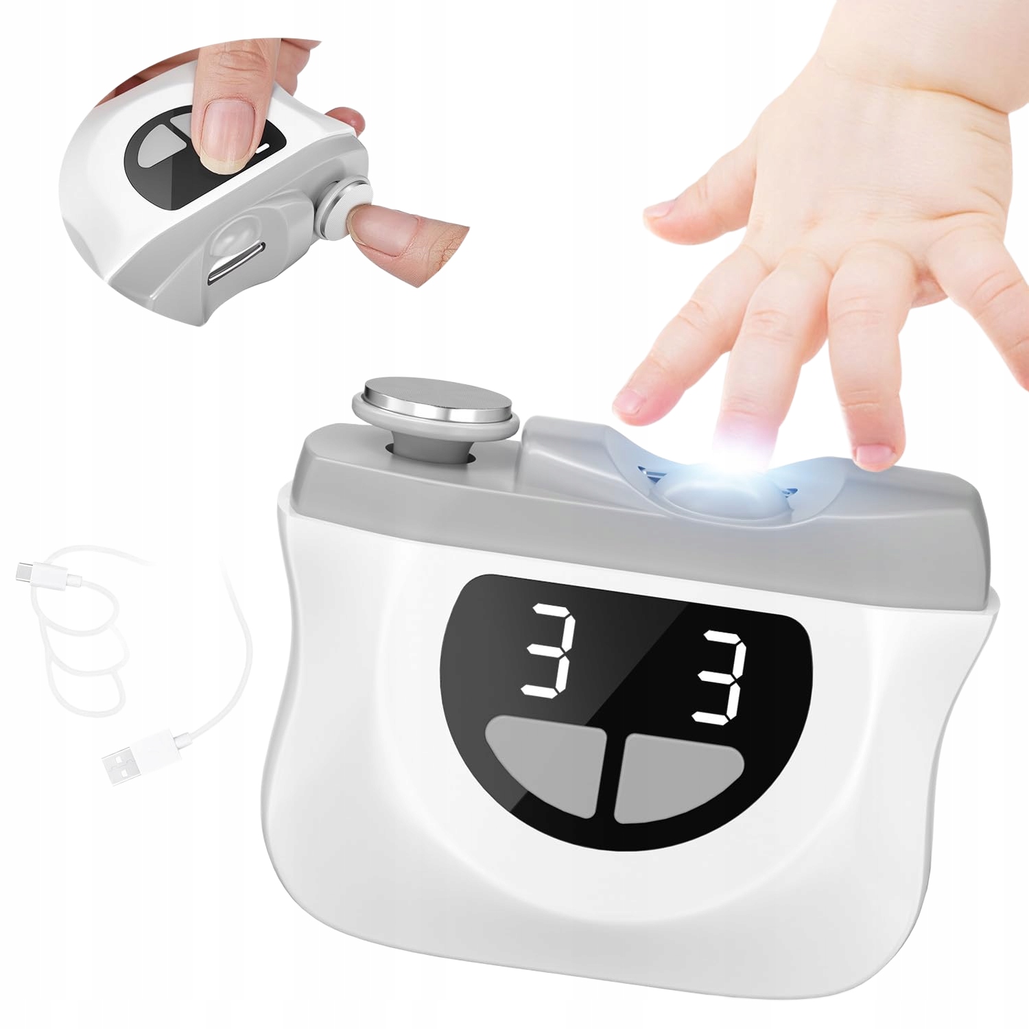 Elektrický Odstřihovač Nehtů Bruska Zastřihovač Pilník Usb