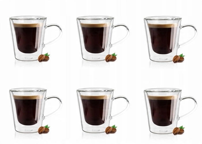 

Szklanki Termiczne z podwójną ścianką 6 x 110 ml