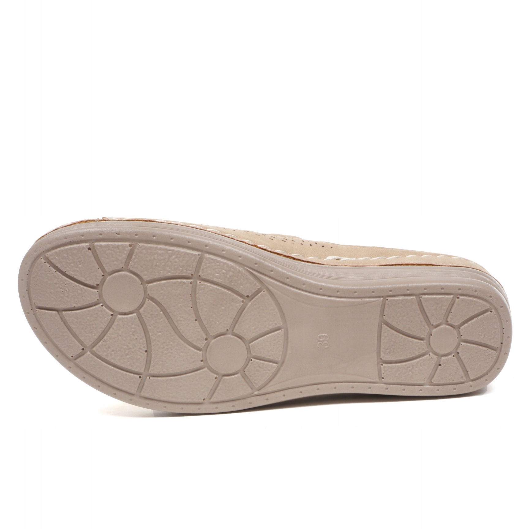 Klapki Damskie Buty Letnie Sandały Lekkie Wygodne Szyte Zdrowotne wkł Skóra Kod producenta TKJ0670 beige