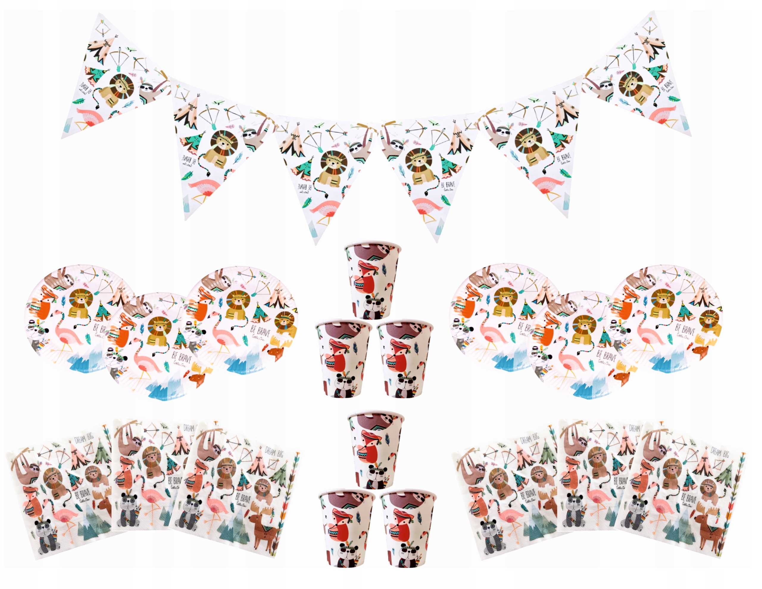 Kubeczki kubki papierowe ZWIERZĄTKA lisek urodziny 6szt przyjęcie Pojemność 220 ml